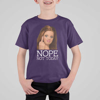 Funny Doll Face Disgusted T Shirt For Kid Nope Not Today Meme