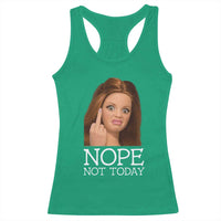 Funny Doll Face Disgusted Racerback Tank Top Nope Not Today Meme