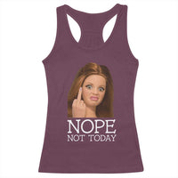 Funny Doll Face Disgusted Racerback Tank Top Nope Not Today Meme