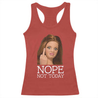 Funny Doll Face Disgusted Racerback Tank Top Nope Not Today Meme