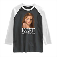 Funny Doll Face Disgusted Raglan Shirt Nope Not Today Meme