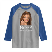 Funny Doll Face Disgusted Raglan Shirt Nope Not Today Meme