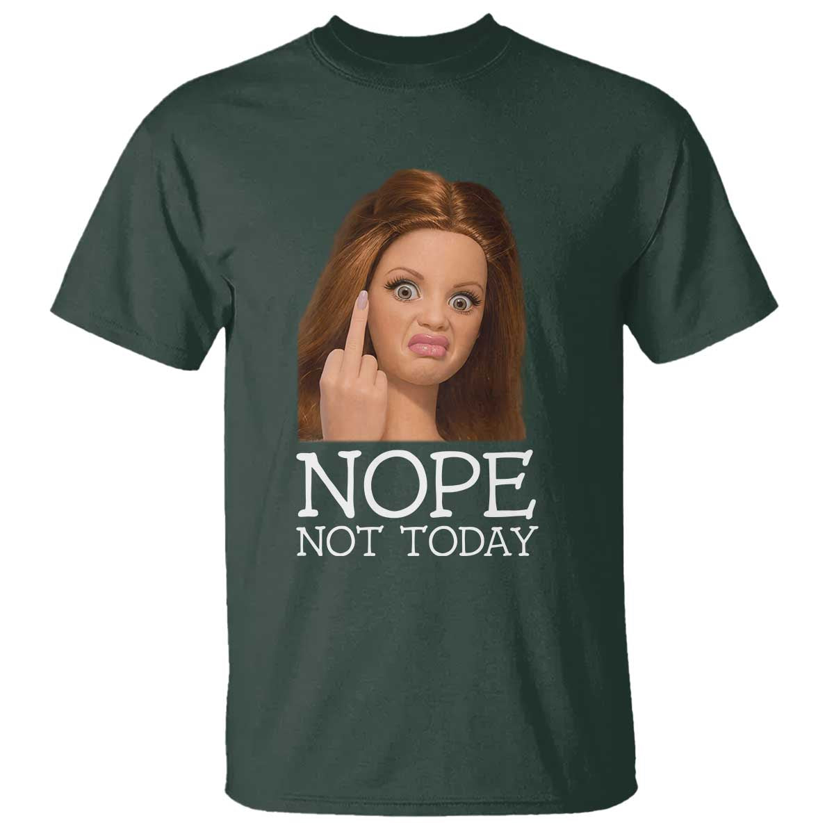 Funny Doll Face Disgusted T Shirt Nope Not Today Meme