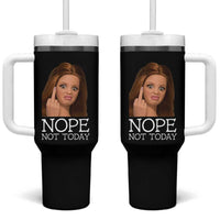 Funny Doll Face Disgusted Tumbler With Handle Nope Not Today Meme