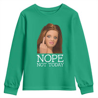 Funny Doll Face Disgusted Youth Sweatshirt Nope Not Today Meme