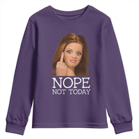 Funny Doll Face Disgusted Youth Sweatshirt Nope Not Today Meme