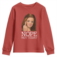 Funny Doll Face Disgusted Youth Sweatshirt Nope Not Today Meme