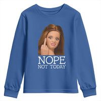 Funny Doll Face Disgusted Youth Sweatshirt Nope Not Today Meme
