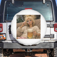 Funny Smoking And Drinking Doll Meme Spare Tire Cover Weekend Relaxation