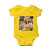 Funny Smoking And Drinking Doll Meme Baby Onesie Weekend Relaxation