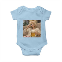 Funny Smoking And Drinking Doll Meme Baby Onesie Weekend Relaxation