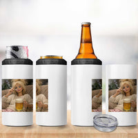 Funny Smoking And Drinking Doll Meme 4 in 1 Can Cooler Tumbler Weekend Relaxation