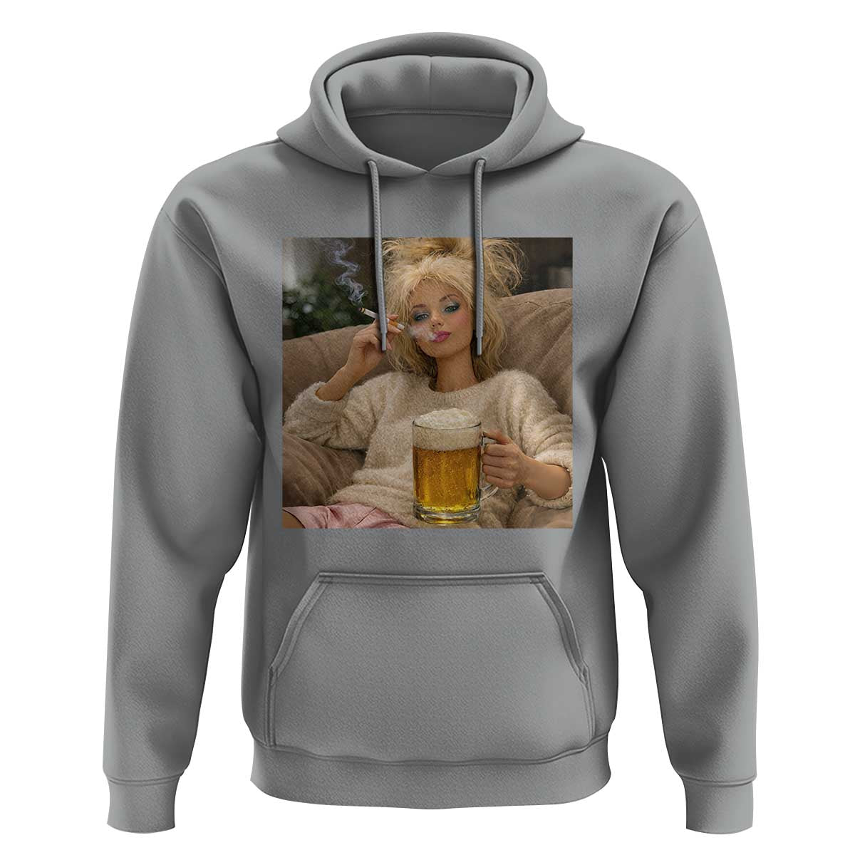 Funny Smoking And Drinking Doll Meme Hoodie Weekend Relaxation