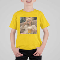 Funny Smoking And Drinking Doll Meme T Shirt For Kid Weekend Relaxation