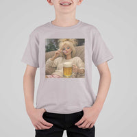 Funny Smoking And Drinking Doll Meme T Shirt For Kid Weekend Relaxation