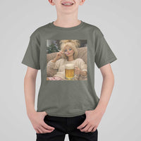 Funny Smoking And Drinking Doll Meme T Shirt For Kid Weekend Relaxation