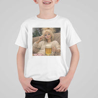 Funny Smoking And Drinking Doll Meme T Shirt For Kid Weekend Relaxation