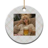 Funny Smoking And Drinking Doll Meme Ceramic Ornament Weekend Relaxation