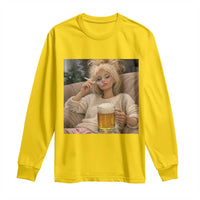 Funny Smoking And Drinking Doll Meme Long Sleeve Shirt Weekend Relaxation