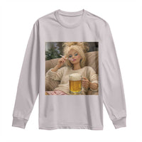 Funny Smoking And Drinking Doll Meme Long Sleeve Shirt Weekend Relaxation