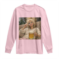 Funny Smoking And Drinking Doll Meme Long Sleeve Shirt Weekend Relaxation