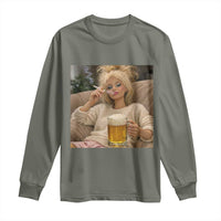 Funny Smoking And Drinking Doll Meme Long Sleeve Shirt Weekend Relaxation