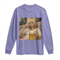 Funny Smoking And Drinking Doll Meme Long Sleeve Shirt Weekend Relaxation