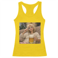 Funny Smoking And Drinking Doll Meme Racerback Tank Top Weekend Relaxation