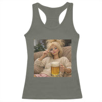 Funny Smoking And Drinking Doll Meme Racerback Tank Top Weekend Relaxation