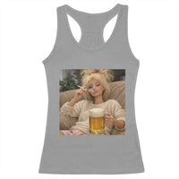 Funny Smoking And Drinking Doll Meme Racerback Tank Top Weekend Relaxation