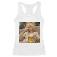 Funny Smoking And Drinking Doll Meme Racerback Tank Top Weekend Relaxation