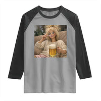 Funny Smoking And Drinking Doll Meme Raglan Shirt Weekend Relaxation