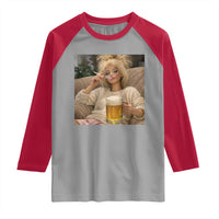 Funny Smoking And Drinking Doll Meme Raglan Shirt Weekend Relaxation