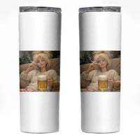 Funny Smoking And Drinking Doll Meme Skinny Tumbler Weekend Relaxation