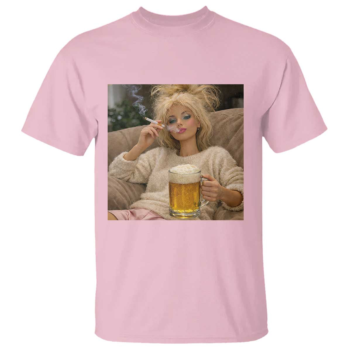 Funny Smoking And Drinking Doll Meme T Shirt Weekend Relaxation