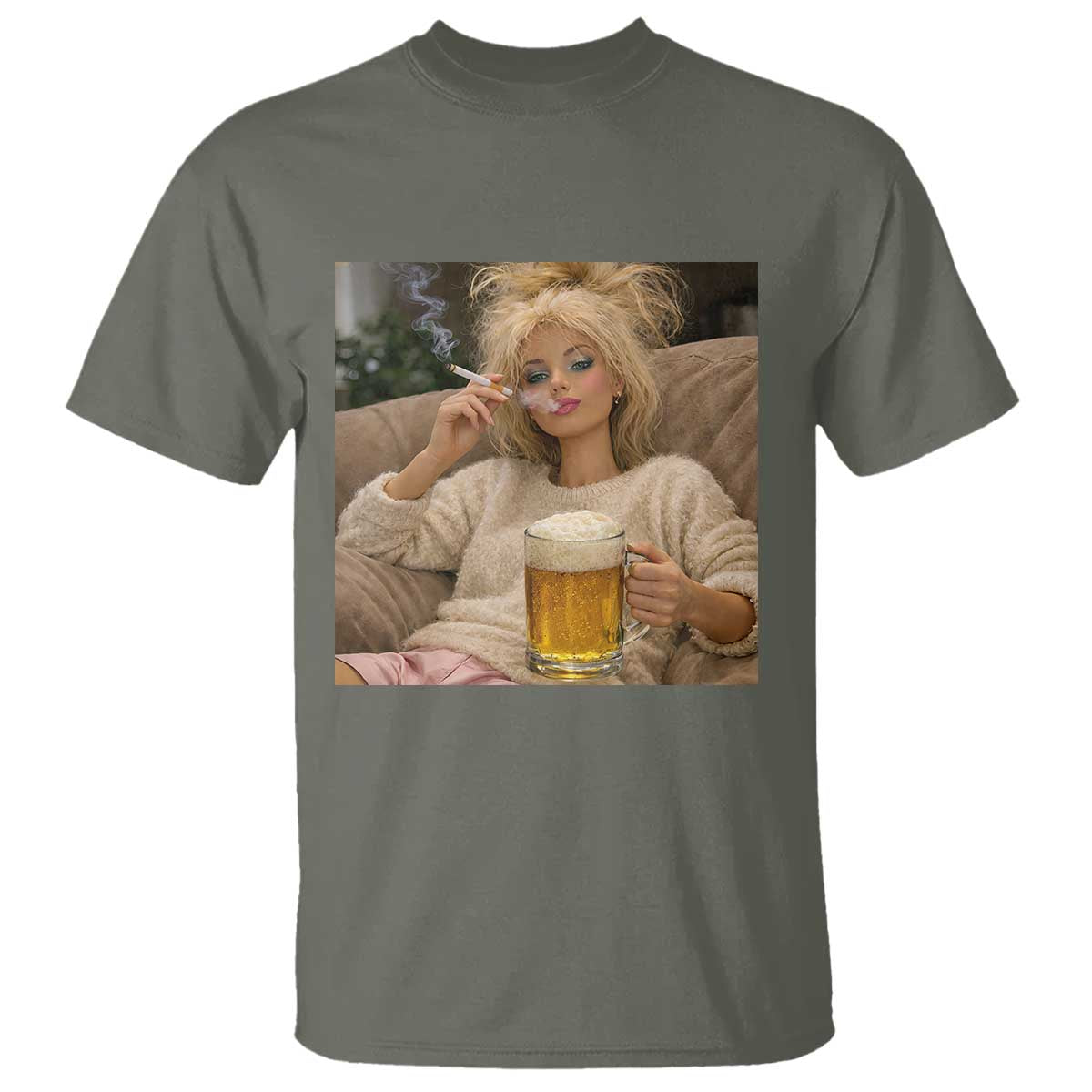 Funny Smoking And Drinking Doll Meme T Shirt Weekend Relaxation