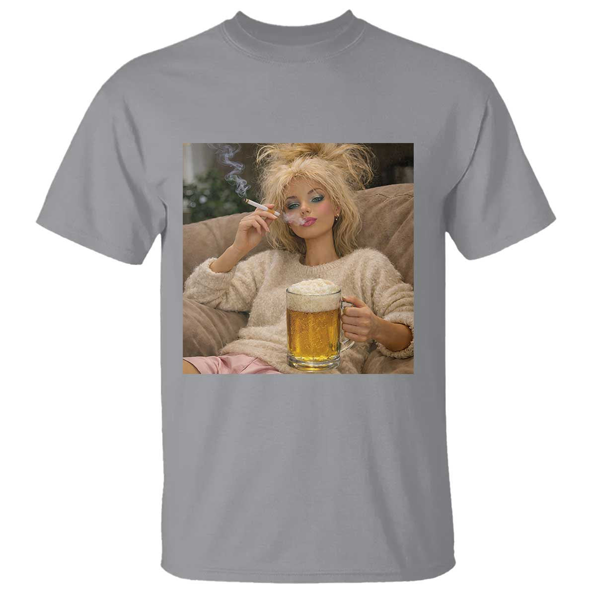Funny Smoking And Drinking Doll Meme T Shirt Weekend Relaxation