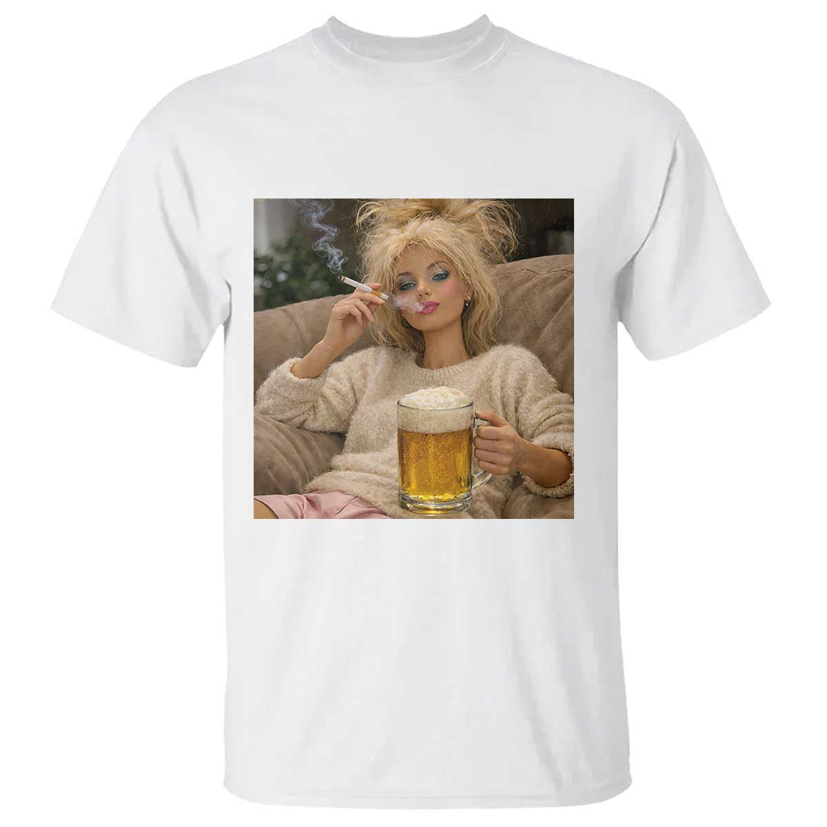 Funny Smoking And Drinking Doll Meme T Shirt Weekend Relaxation
