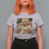 Funny Smoking And Drinking Doll Meme T Shirt For Women Weekend Relaxation