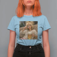 Funny Smoking And Drinking Doll Meme T Shirt For Women Weekend Relaxation