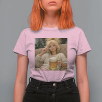 Funny Smoking And Drinking Doll Meme T Shirt For Women Weekend Relaxation