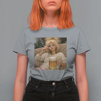Funny Smoking And Drinking Doll Meme T Shirt For Women Weekend Relaxation