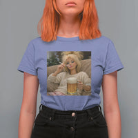 Funny Smoking And Drinking Doll Meme T Shirt For Women Weekend Relaxation