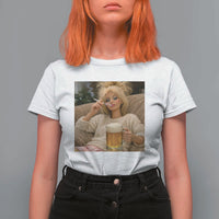 Funny Smoking And Drinking Doll Meme T Shirt For Women Weekend Relaxation