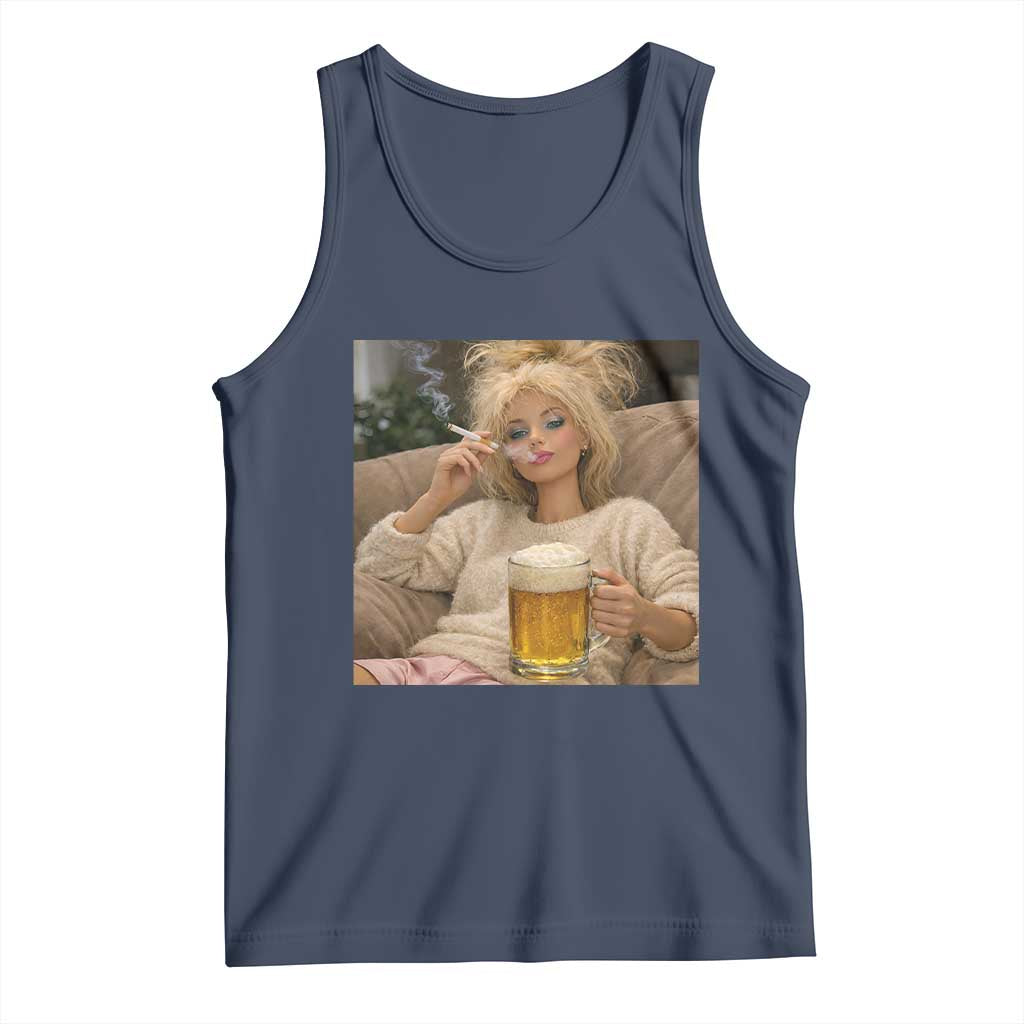 Funny Smoking And Drinking Doll Meme Tank Top Weekend Relaxation