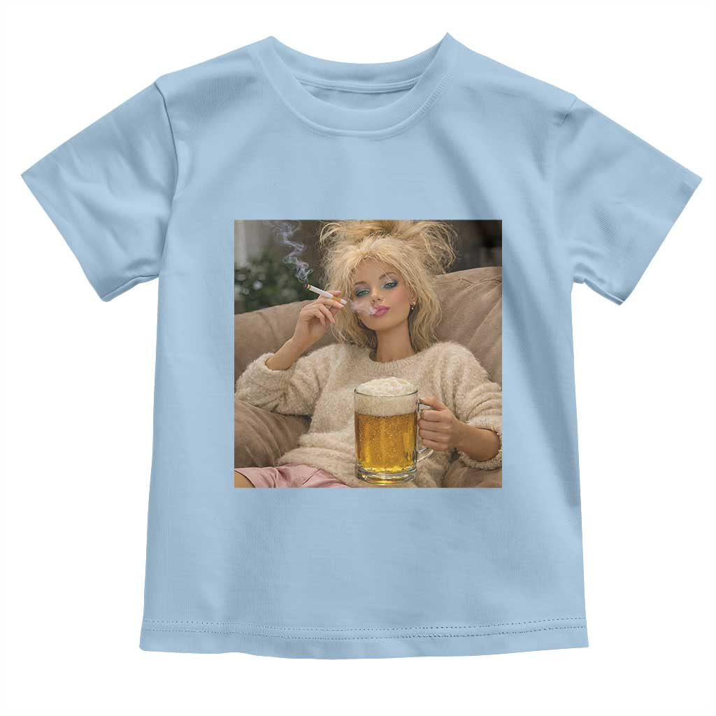 Funny Smoking And Drinking Doll Meme Toddler T Shirt Weekend Relaxation