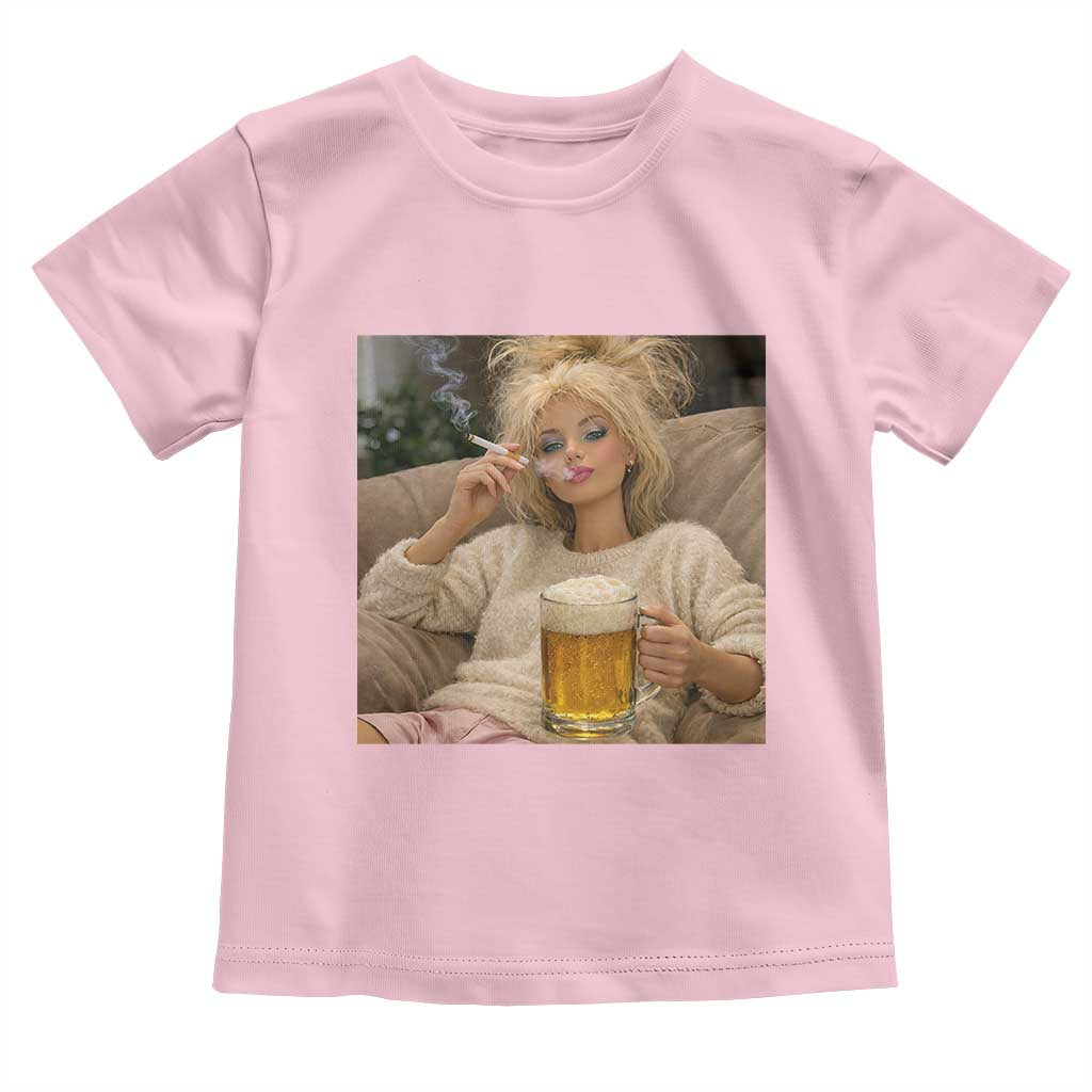 Funny Smoking And Drinking Doll Meme Toddler T Shirt Weekend Relaxation