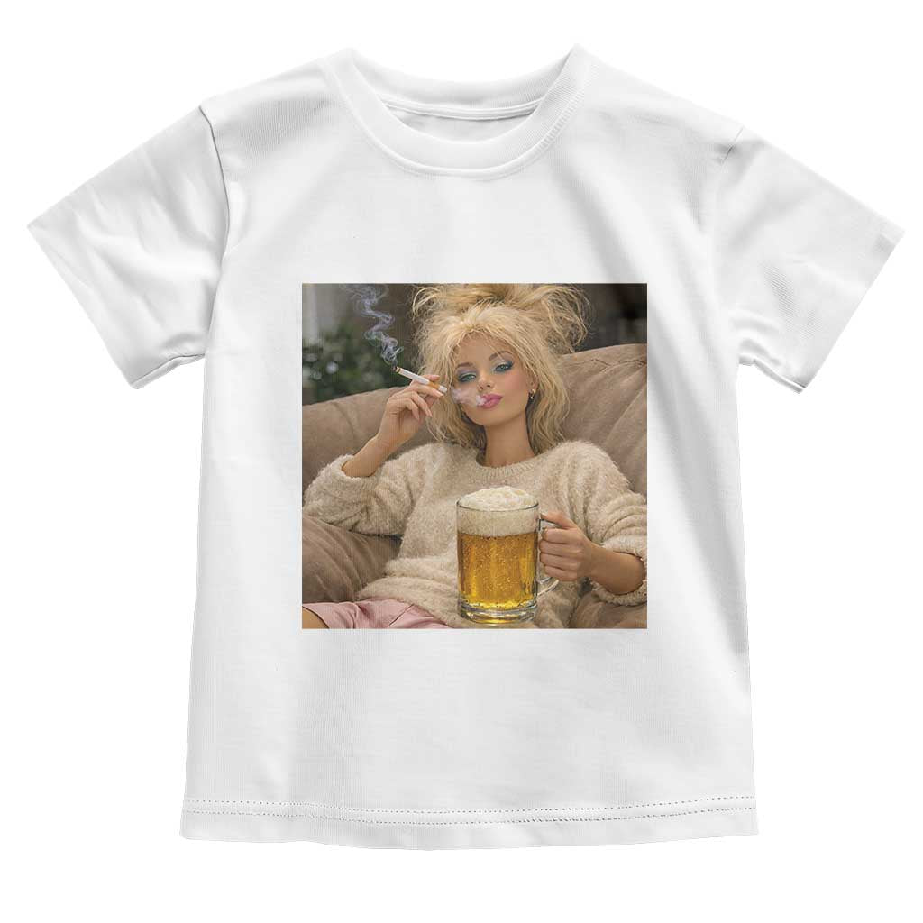 Funny Smoking And Drinking Doll Meme Toddler T Shirt Weekend Relaxation
