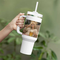 Funny Smoking And Drinking Doll Meme Tumbler With Handle Weekend Relaxation