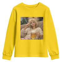 Funny Smoking And Drinking Doll Meme Youth Sweatshirt Weekend Relaxation